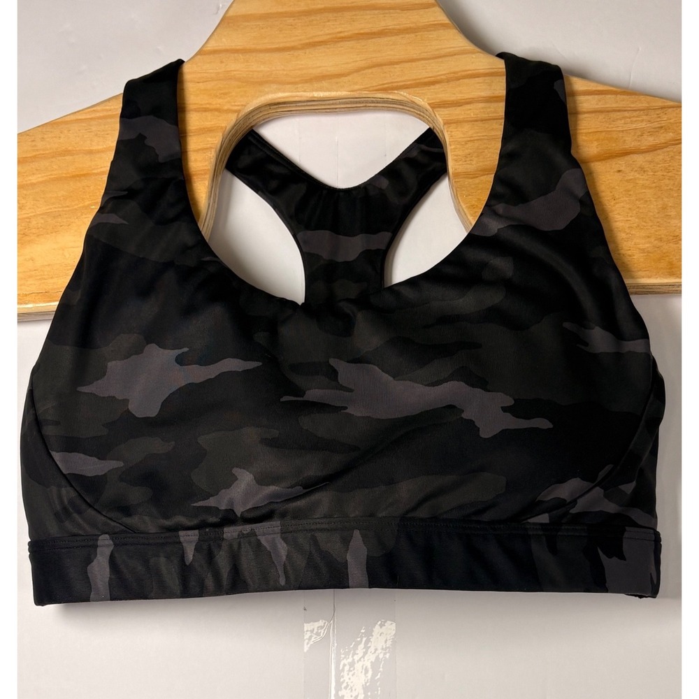 Athleta Women's Ultimate Printed Bra A - C  Black Camo‎ Size M Padded Yoga